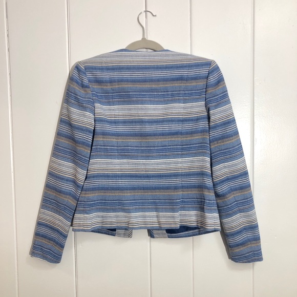 Laundry by Shelli Segal Blue Striped Blazer - Picture 3 of 5